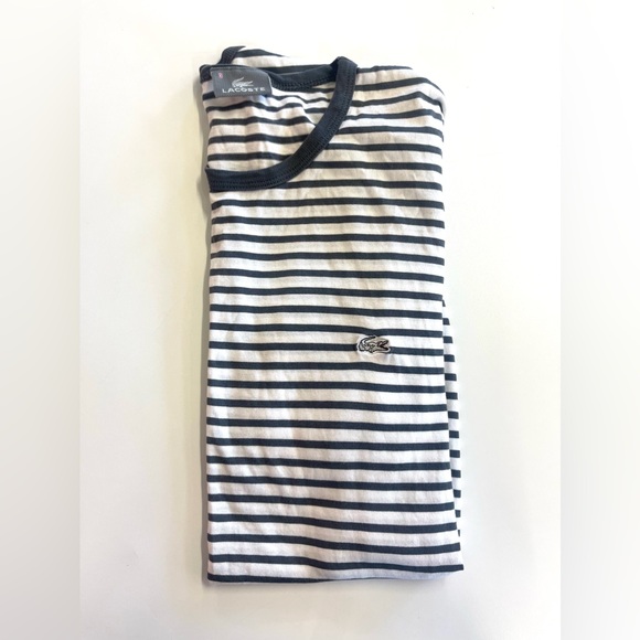 Lacoste Other - Men’s Lacoste Striped Grey and White T-shirt sz 3